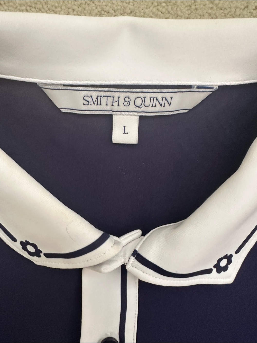 Smith & Quinn Short sleeved Golf Tops Polo Shirts - Navy/White and White/Sage - Picture 3 of 8
